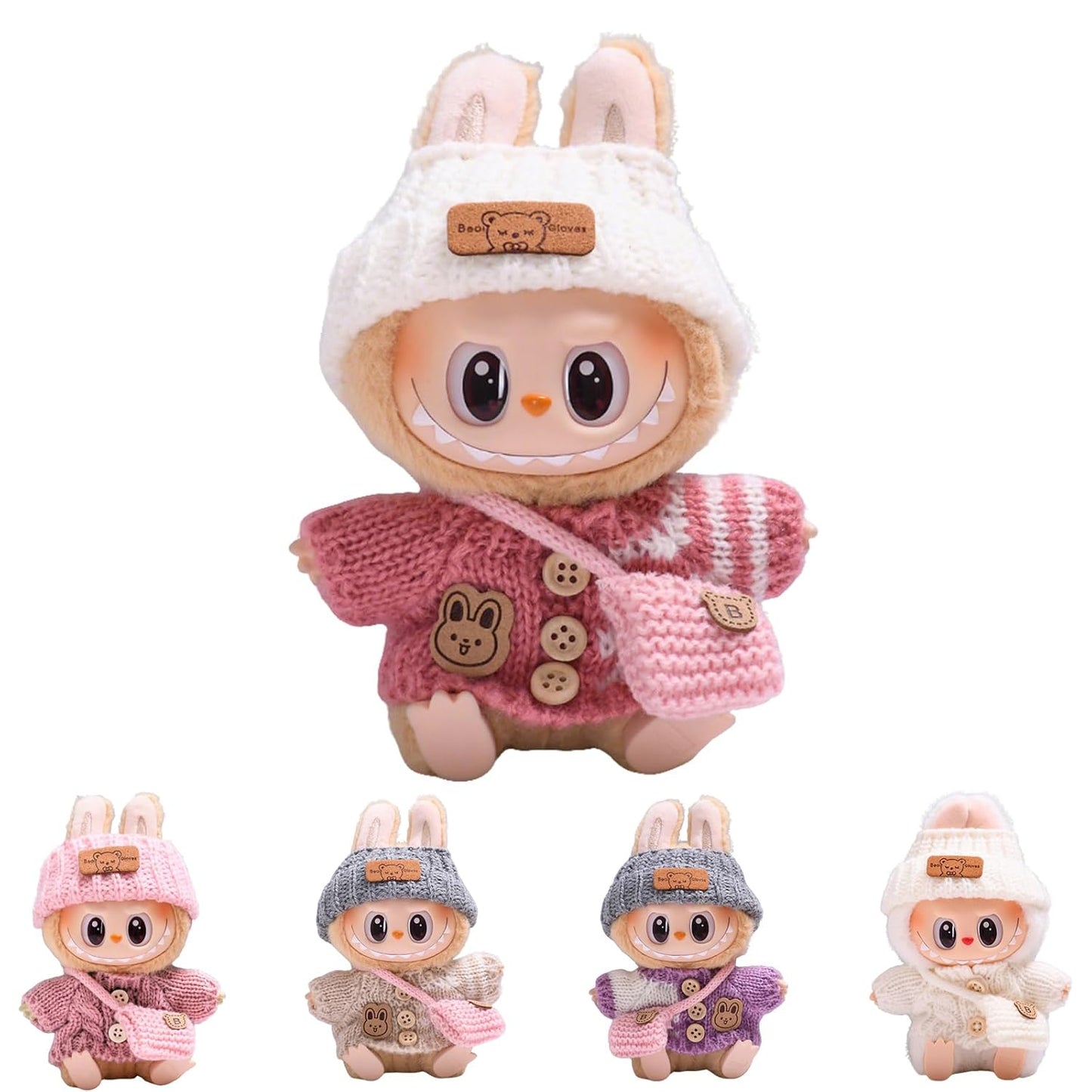 Doll Outfit Set - Knitted Winter Clothing (Doll Not Included) Labubu 17cm