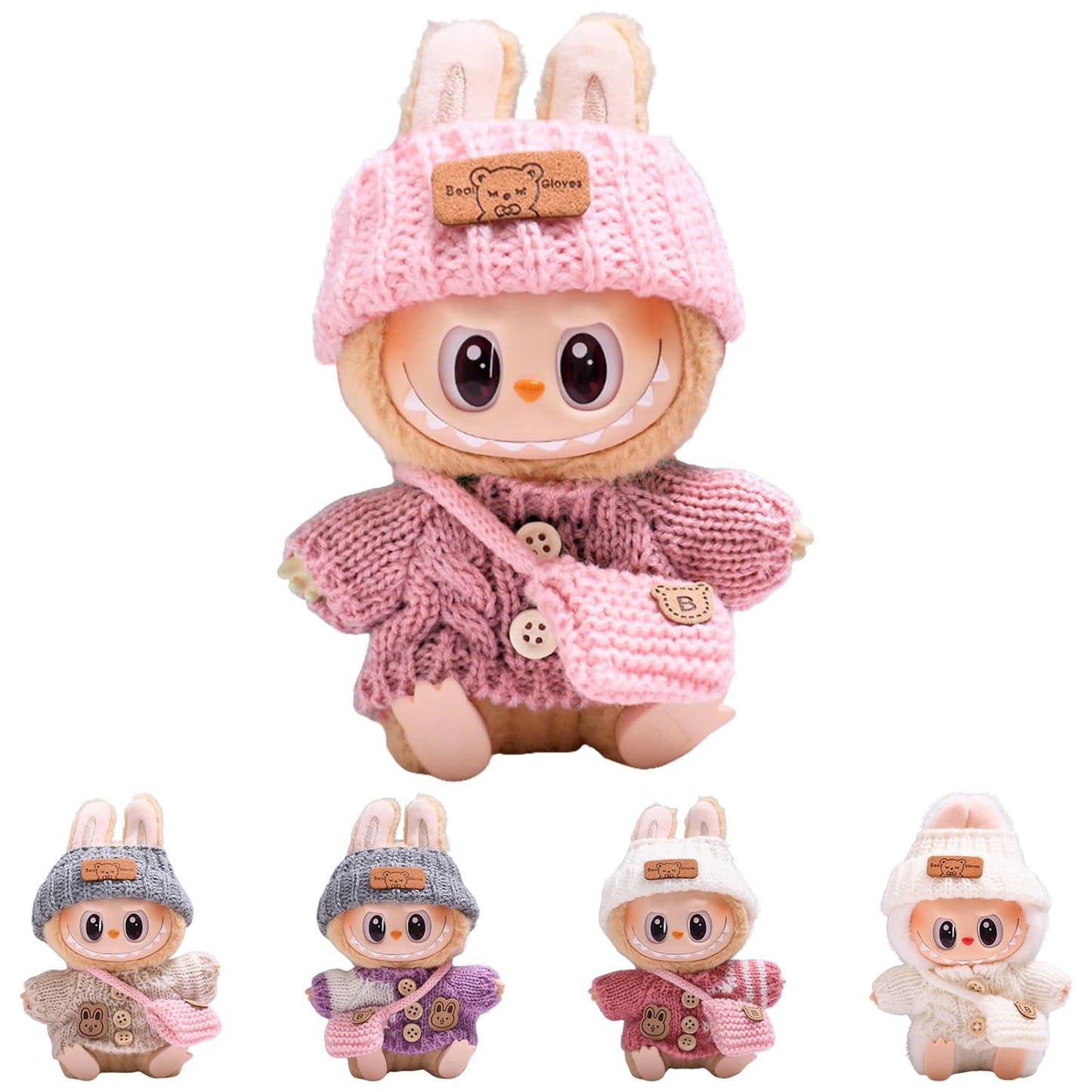Doll Outfit Set - Knitted Winter Clothing (Doll Not Included) Labubu 17cm