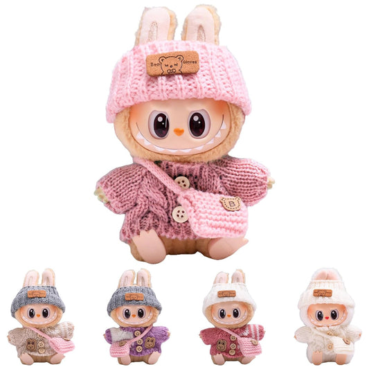Doll Outfit Set - Knitted Winter Clothing (Doll Not Included) Labubu 17cm