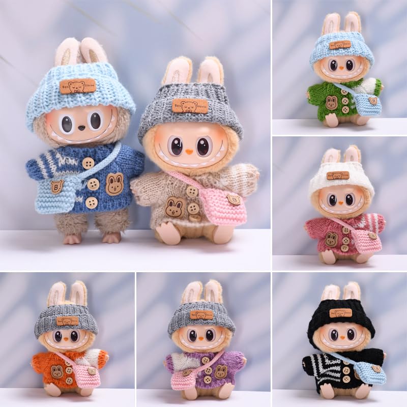 Doll Outfit Set - Knitted Winter Clothing (Doll Not Included) Labubu 17cm