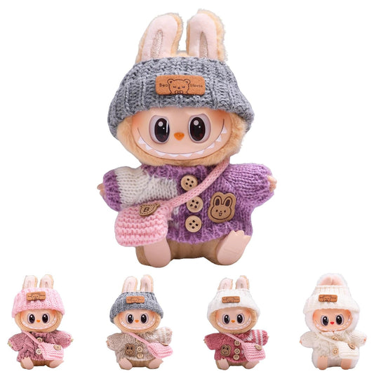 Doll Outfit Set - Knitted Winter Clothing (Doll Not Included) Labubu 17cm